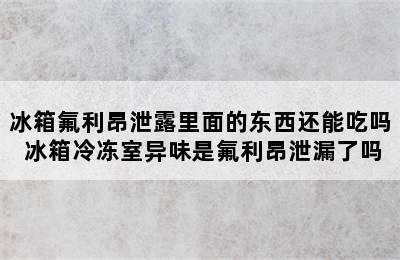 冰箱氟利昂泄露里面的东西还能吃吗 冰箱冷冻室异味是氟利昂泄漏了吗